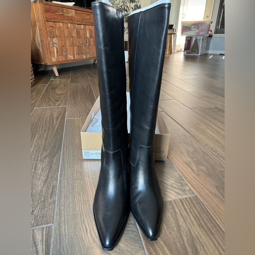 NEW🚨 Steve Madden TARA BLACK LEATHER - Picture 2 of 5